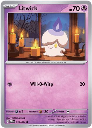 Litwick (36/null) - ME05 Pitch Black Reverse Holofoil - Common