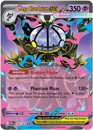 Mega Chandelure ex (38/084) - ME05 Pitch Black Holofoil - Double Rare