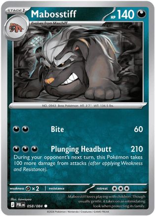 Mabosstiff (58/null) - ME05 Pitch Black Reverse Holofoil - Common