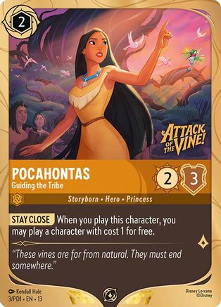 (003)  Pocahontas - Guiding the Tribe - Disney Lorcana Promo Cards  Holofoil