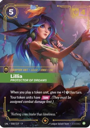 (058/219) Lillia - Protector of Dreams - Riftbound Organized Play Promotional Cards Foil