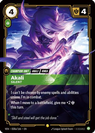 (038a/166) Akali, Silent (Alternate Art) - Vendetta Foil