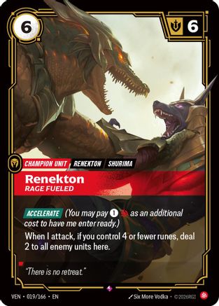 (019/166) Renekton, Rage Fueled - Vendetta Foil
