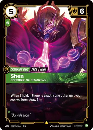 (042a/166) Shen, Scourge of Shadows (Alternate Art) - Vendetta Foil
