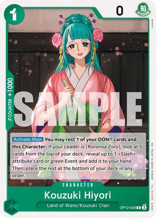 (OP12-028) Kouzuki Hiyori - Starter Deck 32: GREEN Roronoa Zoro - Normal