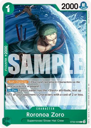 (ST32-005) Roronoa Zoro - Starter Deck 32: GREEN Roronoa Zoro - Normal