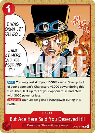 (OP13-019) But Ace Here Said You Deserved It!! - Starter Deck 35: RED/BLACK Sabo - Normal