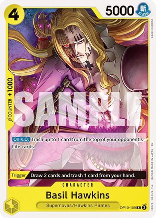 (OP10-109) Basil Hawkins - Starter Deck 36: YELLOW Eustass"Captain"Kid - Normal