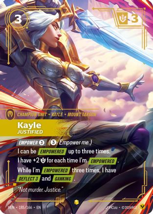 (185/166) Kayle - Justified (Overnumbered) - Vendetta Foil