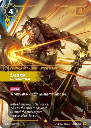 (184/166) Leona - Determined (Overnumbered) - Vendetta Foil