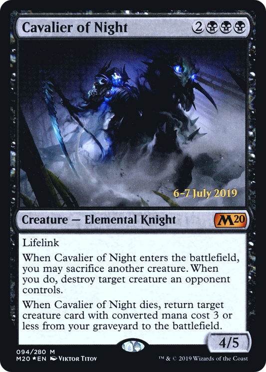 Cavalier of Night (PRE-94S) - Core Set 2020 Promos (Prerelease) Foil