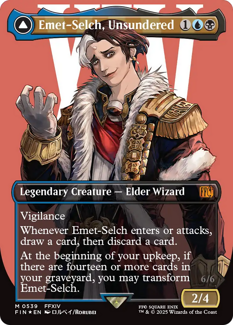 Emet-Selch, Unsundered (Borderless) (Surge Foil) (FIN-539) - FINAL FANTASY (Borderless) Foil