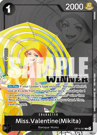 (OP14-087) Miss.Valentine(Mikita) (Winner Pack 2026 Vol. 3) - One Piece Promotion Cards - Foil