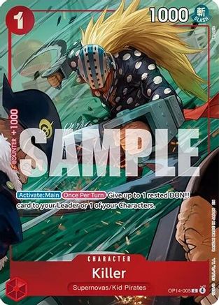(OP14-005) Killer (One Piece Card Game Illustration Box Vol. 8) - One Piece Promotion Cards - Foil