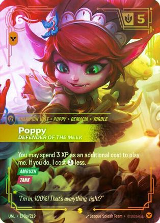 (178a/219) Poppy - Defender of the Meek (Alternate Art) - Riftbound Organized Play Promotional Cards Foil