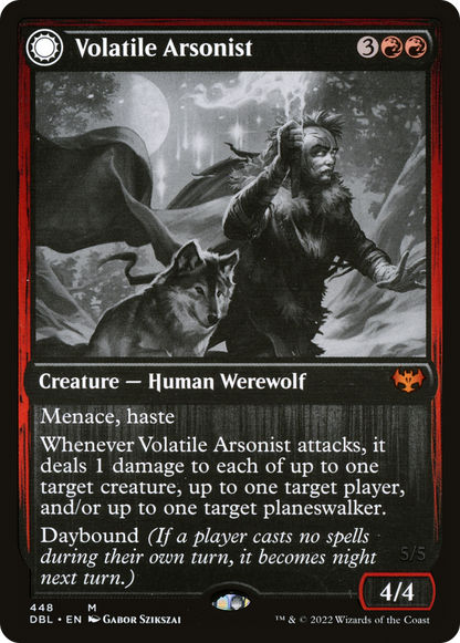 Volatile Arsonist // Dire-Strain Anarchist (DBL-448) - Innistrad: Double Feature: (Double Faced Transform)