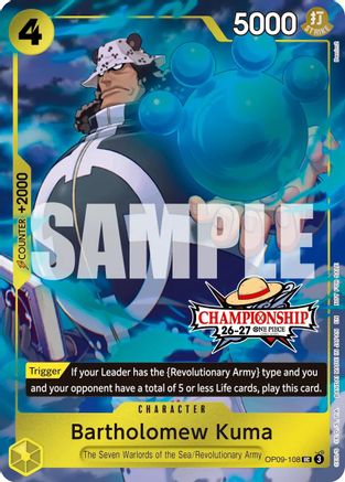 (OP09-108) Bartholomew Kuma (CS 26-27 Celebration Pack) - One Piece Promotion Cards - Foil