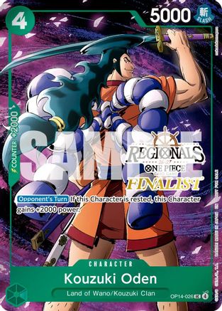 (OP14-026) Kouzuki Oden (Regionals Finalist Card Set 26-27 Vol.2) - One Piece Promotion Cards - Foil