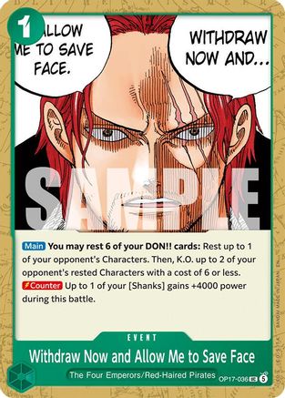 (OP17-036) Withdraw Now and Allow Me to Save Face - The World's Strongest Warriors - Normal