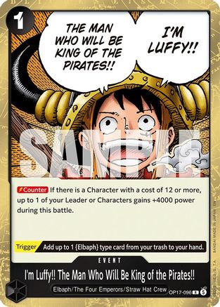 (OP17-096) I'm Luffy!! The Man Who Will Be King of the Pirates!! - The World's Strongest Warriors - Foil