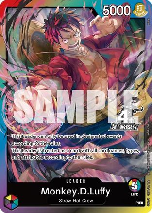 Monkey.D.Luffy (4th Anniversary Leader Card) - One Piece Promotion Cards - Foil