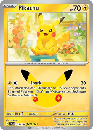 Pikachu (25/128) - ME 30th Celebration Holofoil - None