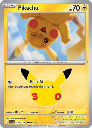 Pikachu (26/128) - ME 30th Celebration Holofoil - None