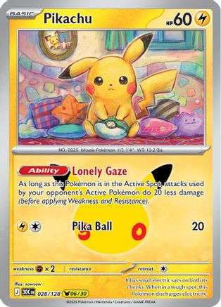 Pikachu (28/128) - ME 30th Celebration Holofoil - None