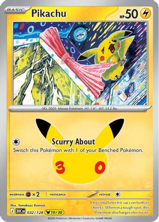Pikachu (32/128) - ME 30th Celebration Holofoil - None