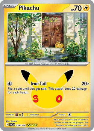 Pikachu (39/128) - ME 30th Celebration Holofoil - None