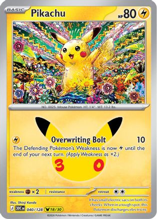 Pikachu (40/128) - ME 30th Celebration Holofoil - None