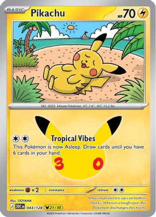 Pikachu (43/128) - ME 30th Celebration Holofoil - None