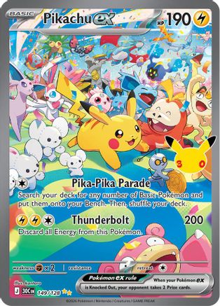 Pikachu ex (149/128) - ME 30th Celebration Holofoil - Special Illustration Rare