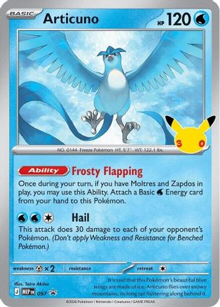 Articuno (30th Celebration) (97) - ME Mega Evolution Promo Holofoil - Promo