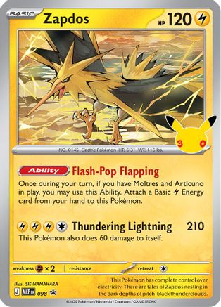 Zapdos (30th Celebration) (98) - ME Mega Evolution Promo Holofoil - Promo