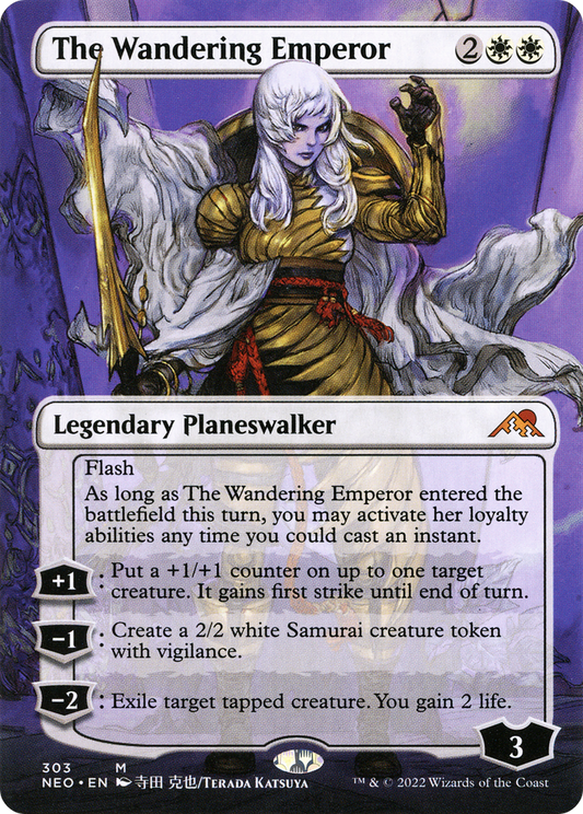 The Wandering Emperor (NEO-303) - Kamigawa: Neon Dynasty (Borderless) Foil