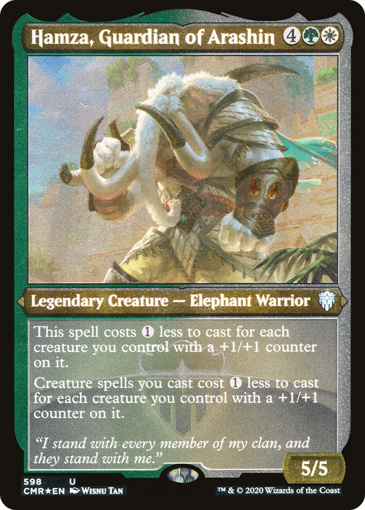 Hamza, Guardian of Arashin (CMR-598) - Commander Legends Etched Foil