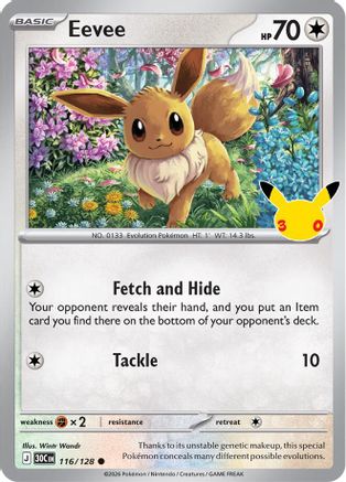 Eevee (116/128) - ME 30th Celebration Holofoil - Common