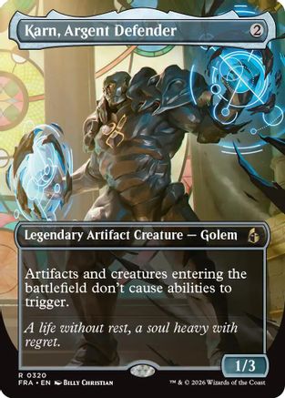 Karn, Argent Defender (Borderless) (FRA-320) - Reality Fracture Foil