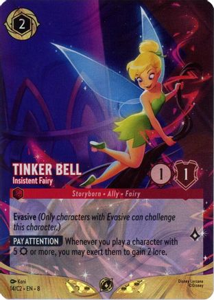 (014)  Tinker Bell - Insistent Fairy (Foil) - Disney Lorcana Promo Cards  Holofoil