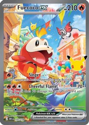 Fuecoco ex (147/128) - ME 30th Celebration Holofoil - Special Illustration Rare