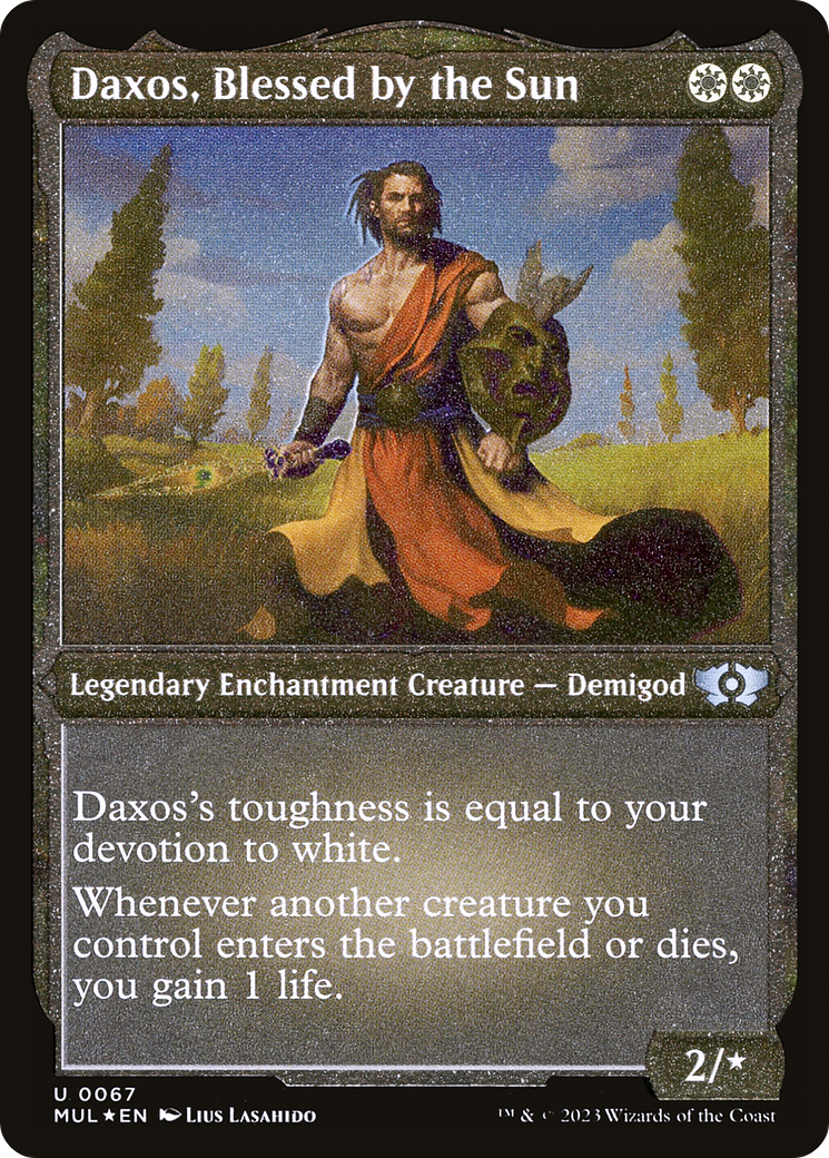 Daxos, Blessed by the Sun (MUL-067) - Multiverse Legends: (nyxtouched) Etched Foil