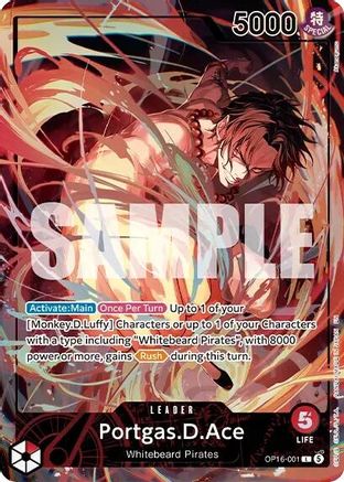 (OP16-001) Portgas.D.Ace (Official Playmat - Flame-Flame Fruit Coliseum Edition) - One Piece Promotion Cards - Foil