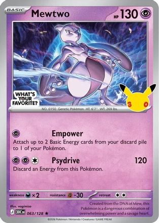Mewtwo (What's Your Favorite Stamp) (63/128) - Miscellaneous Cards & Products Holofoil - Rare