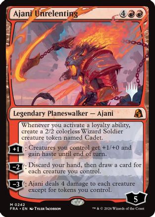 Ajani Unrelenting (PPFRA-242) [Promo Pack: Reality Fracture] Foil