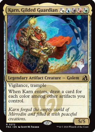 Karn, Gilded Guardian (PPFRA-272) [Promo Pack: Reality Fracture] Foil