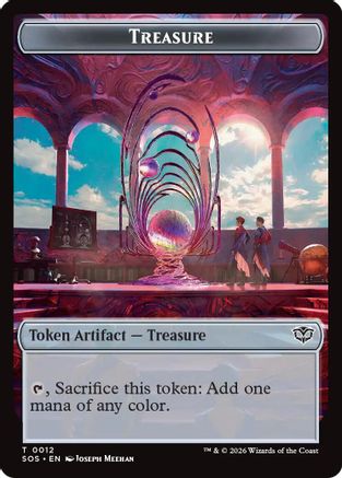 Treasure // Clue Token Double-Sided Token (SOS-12 // 14) [Secrets of Strixhaven] Foil