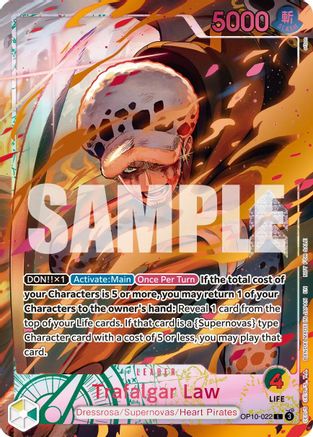 (OP10-022) Trafalgar Law (Flame-Flame Fruit Coliseum) - One Piece Promotion Cards - Foil