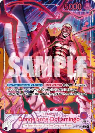 (OP14-060) Donquixote Doflamingo (Flame-Flame Fruit Coliseum) - One Piece Promotion Cards - Foil