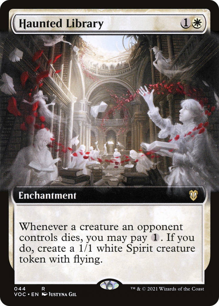 Haunted Library (VOC-044) - Crimson Vow Commander: (Extended Art)